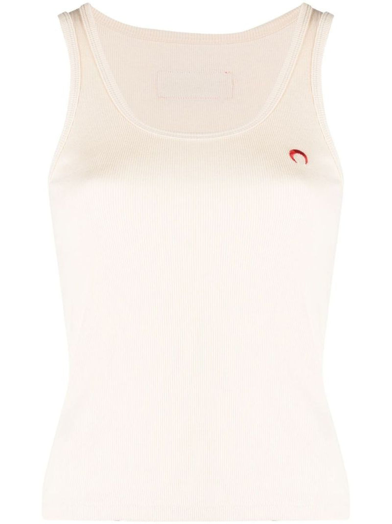 Neutral Ribbed Organic Cotton Vest Top