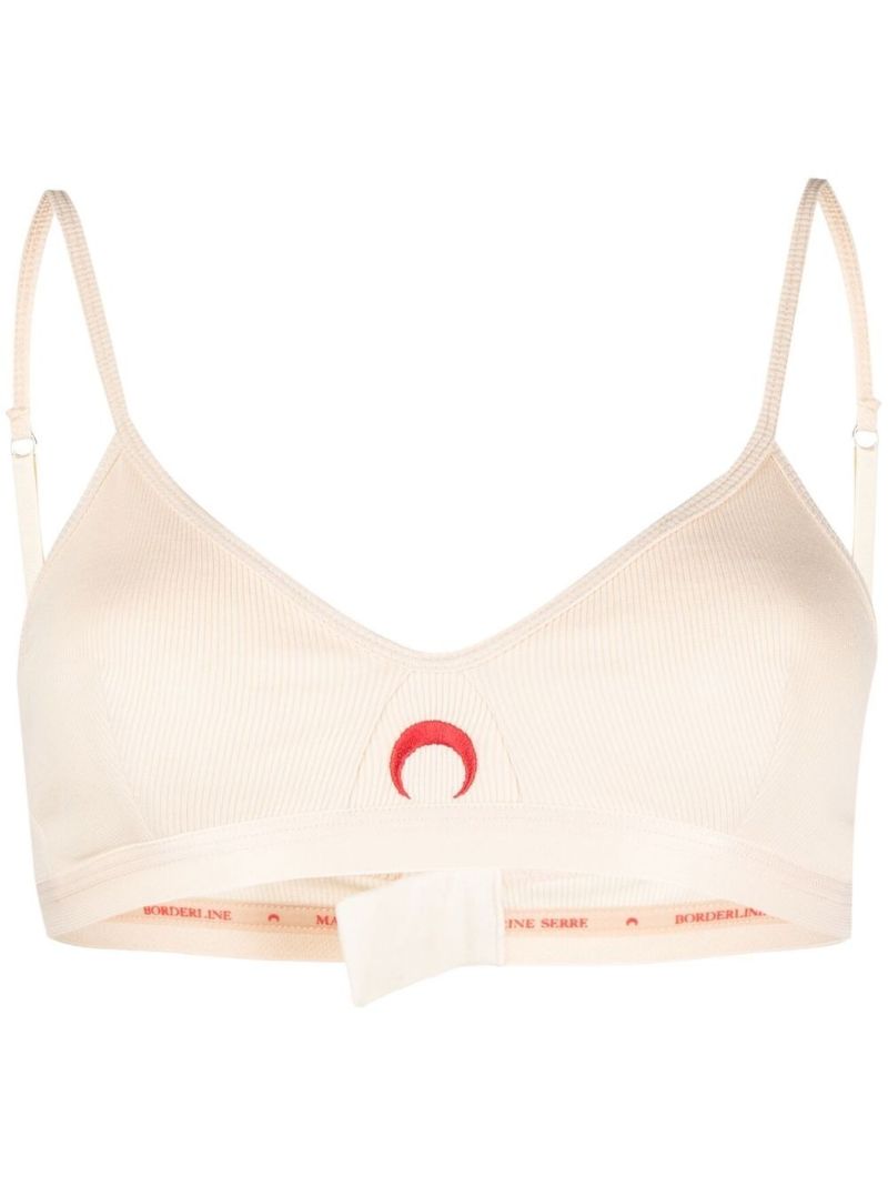 Neutral Crescent Moon Organic Cotton Bra