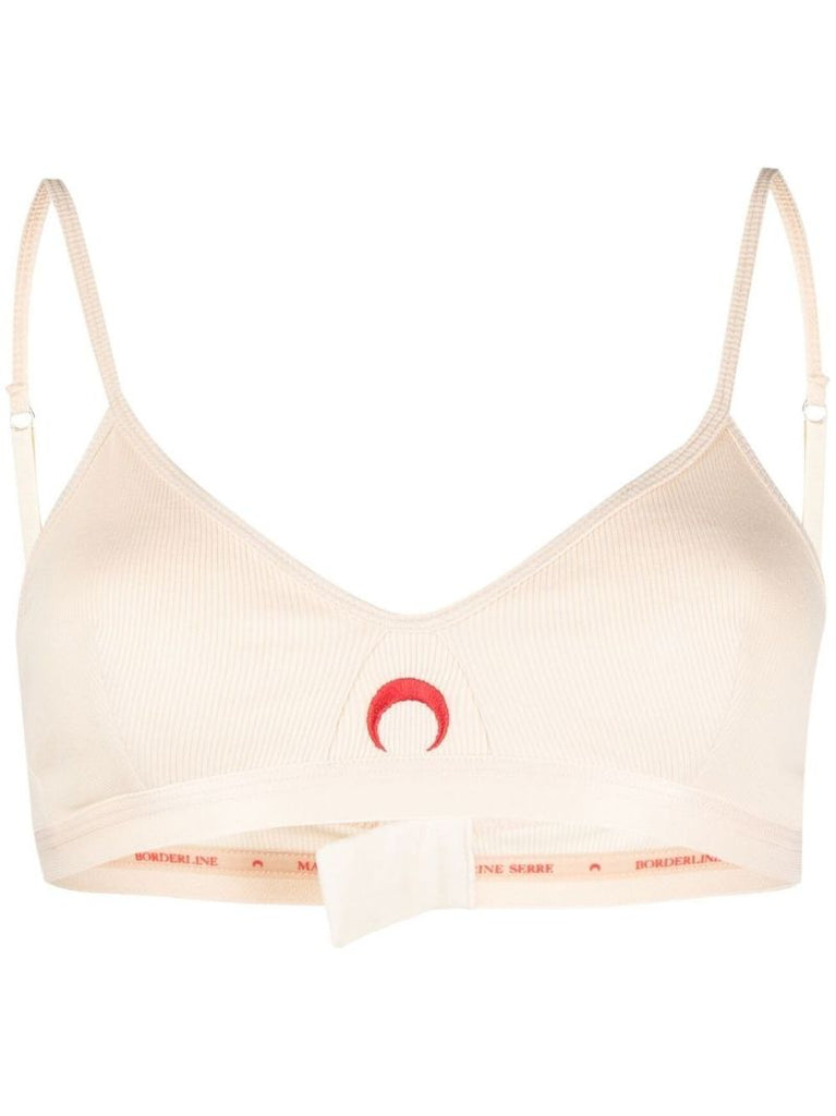 Neutral Crescent Moon Organic Cotton Bra