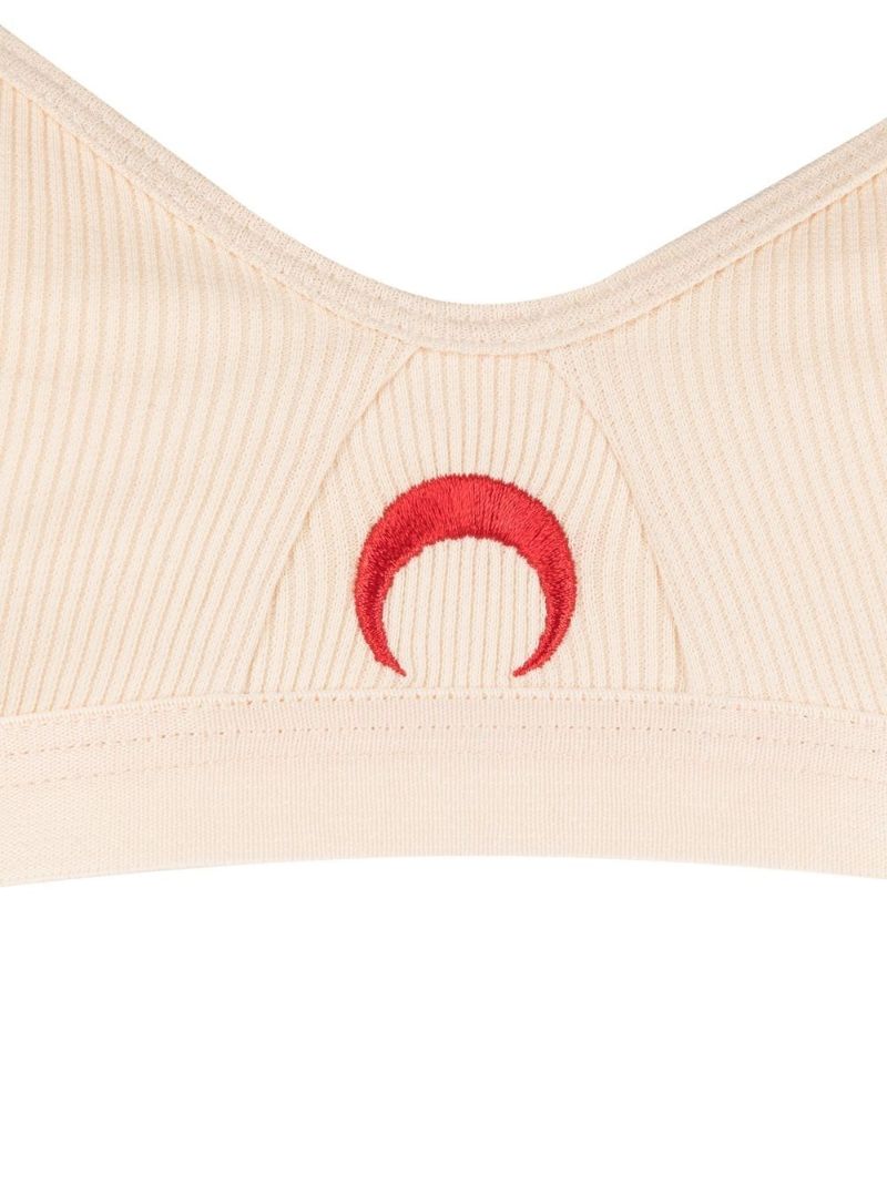 Neutral Crescent Moon Organic Cotton Bra