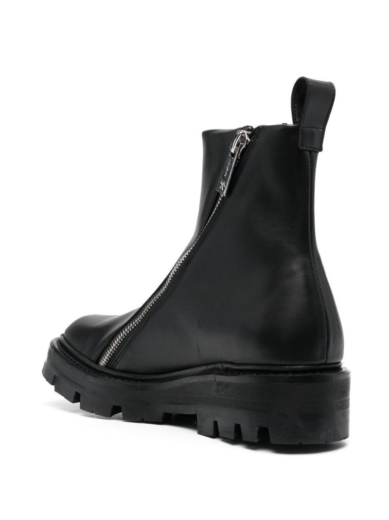 Black Double Zip Ankle Boots
