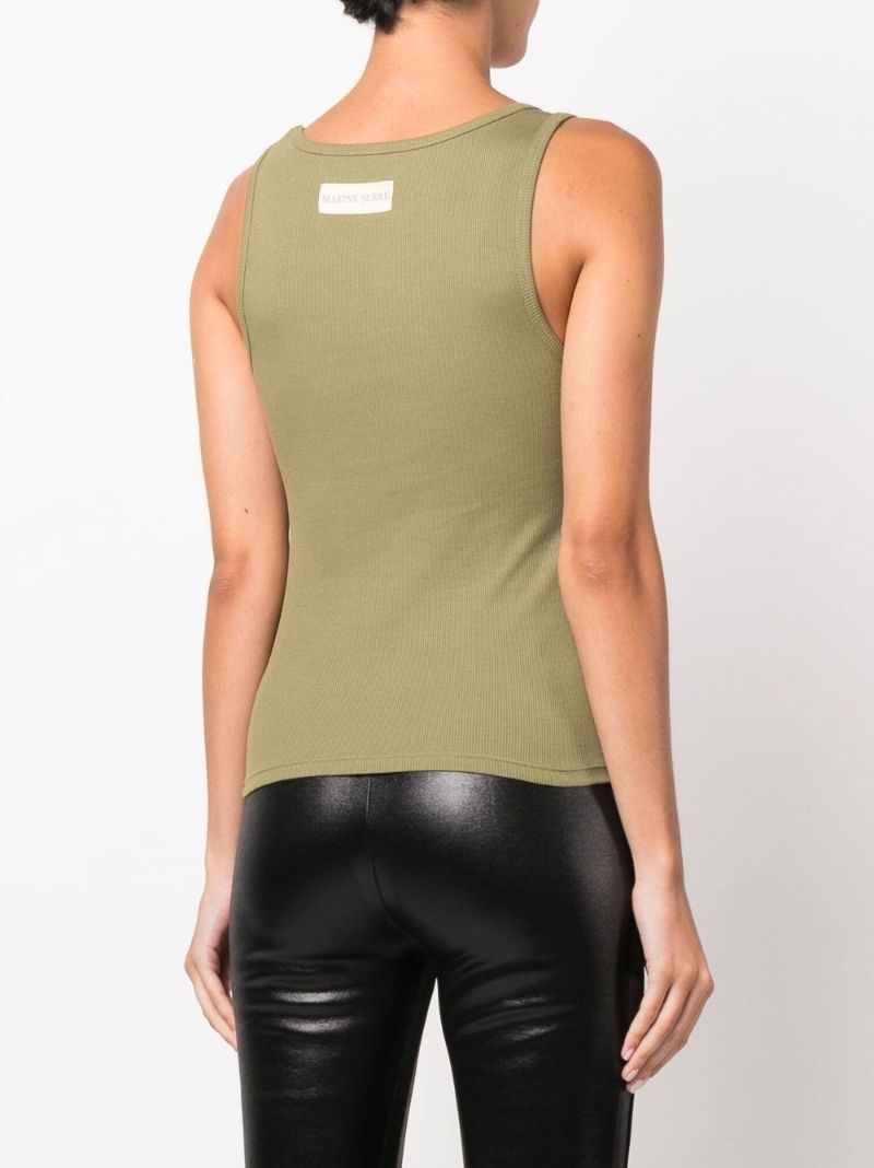 Green Scoop Neck Organic Cotton Tank Top