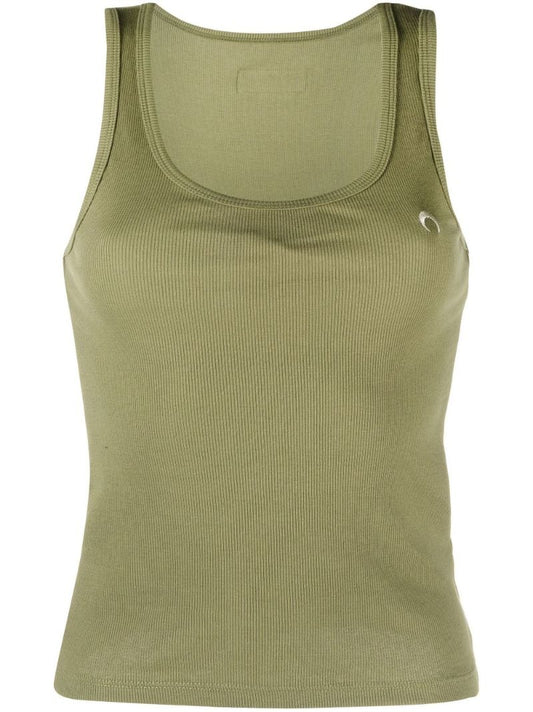 Green Scoop Neck Organic Cotton Tank Top