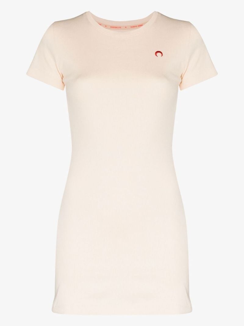 Neutral Embroidered Logo T-shirt Dress