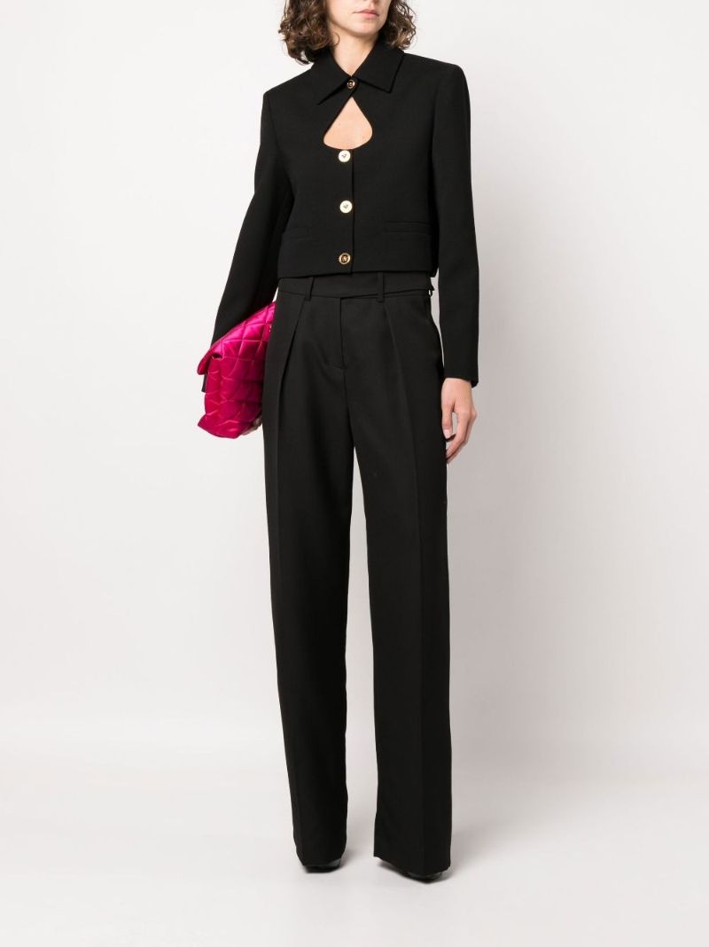 Black Medusa Cutout Detail Wool Blazer
