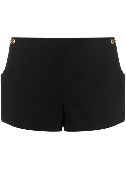 Black Cut-out Wool Mini Shorts