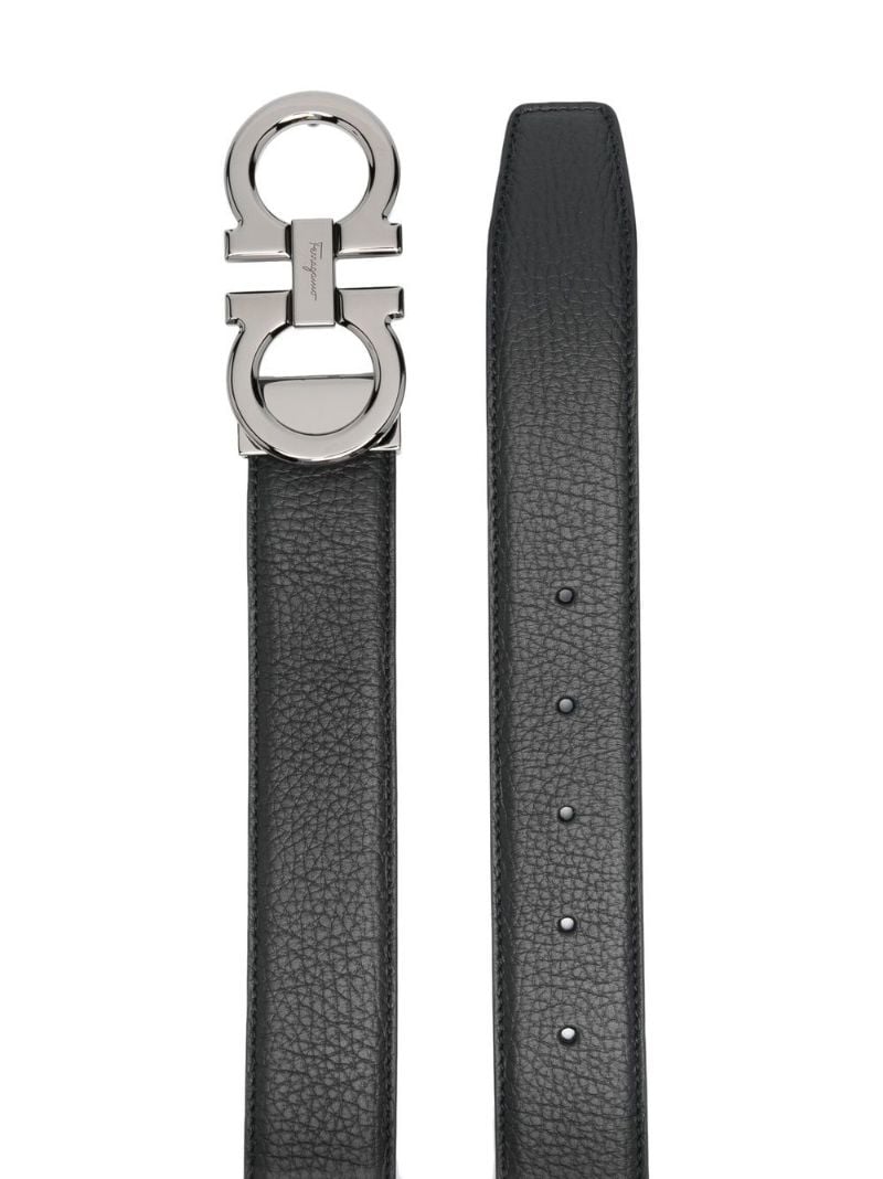Black Gancini Leather Belt