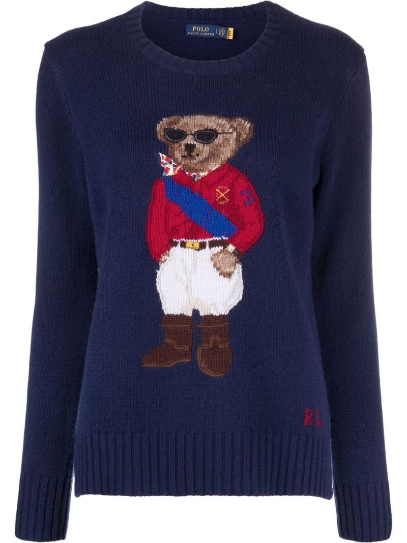 Blue Polo Bear Knitted Sweater