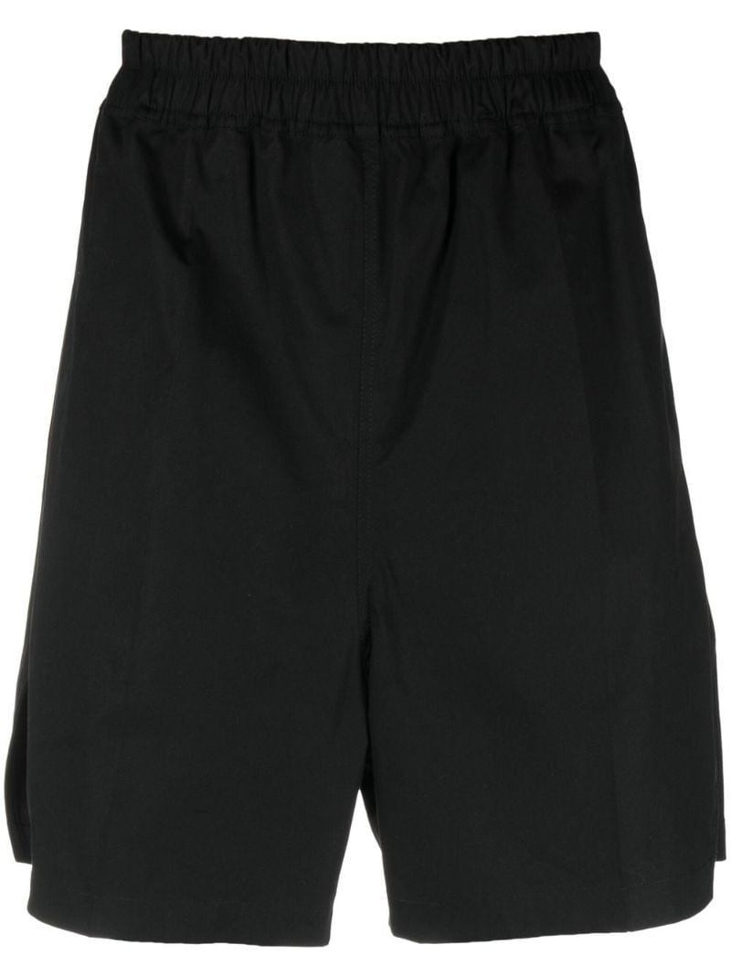 Black Straight-leg Track Shorts