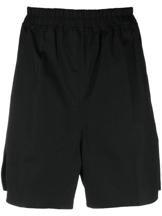 Black Straight-leg Track Shorts
