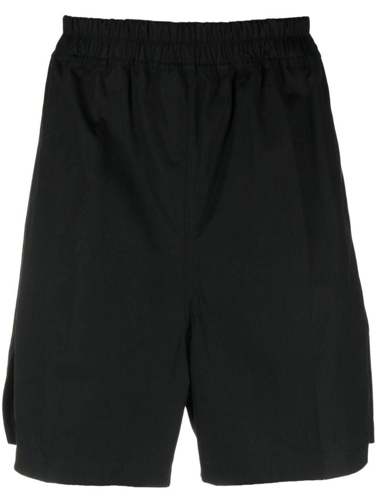 Black Straight-leg Track Shorts