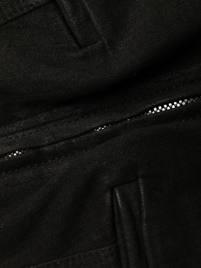 Black Dirt Asymmetric Denim Shorts