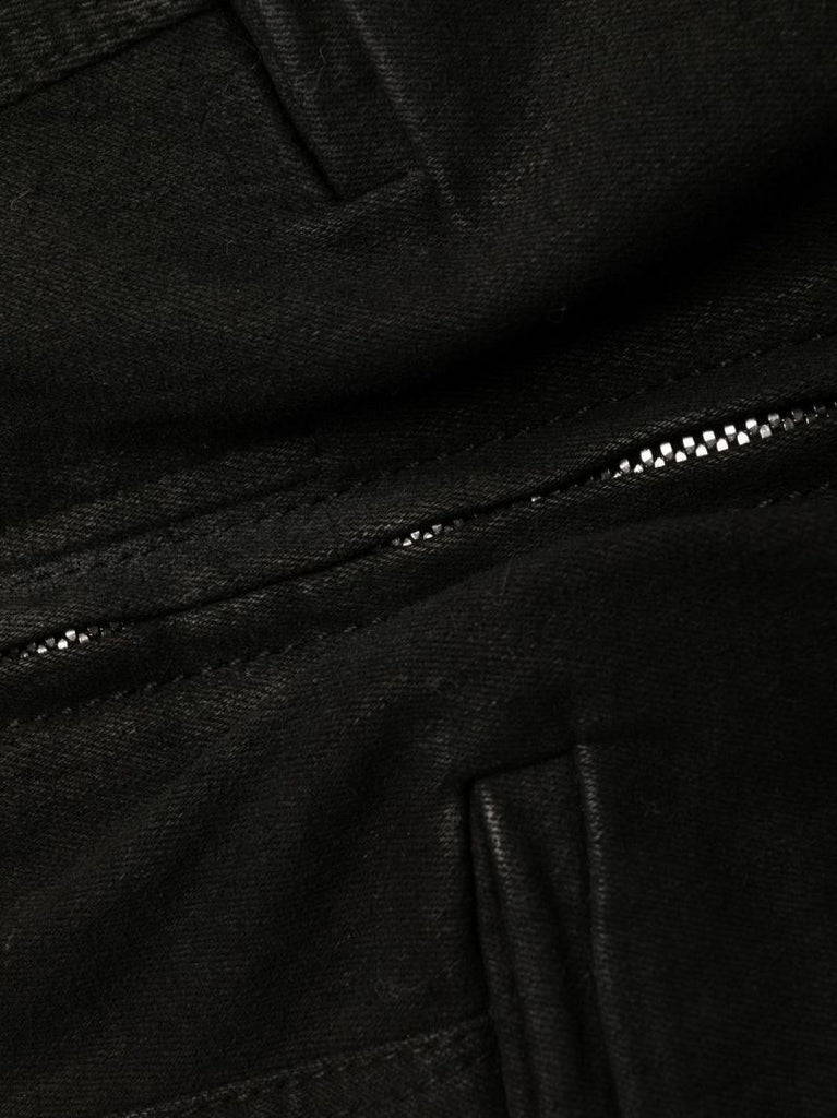 Black Dirt Asymmetric Denim Shorts