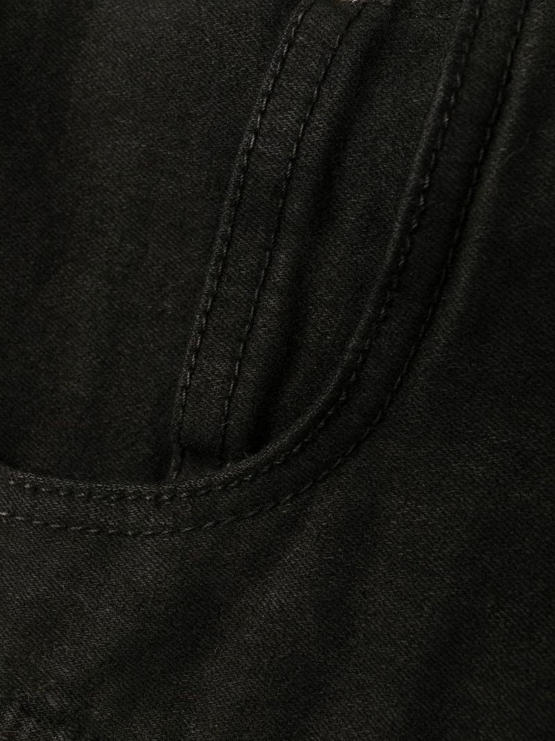 Black Dirt Asymmetric Denim Shorts
