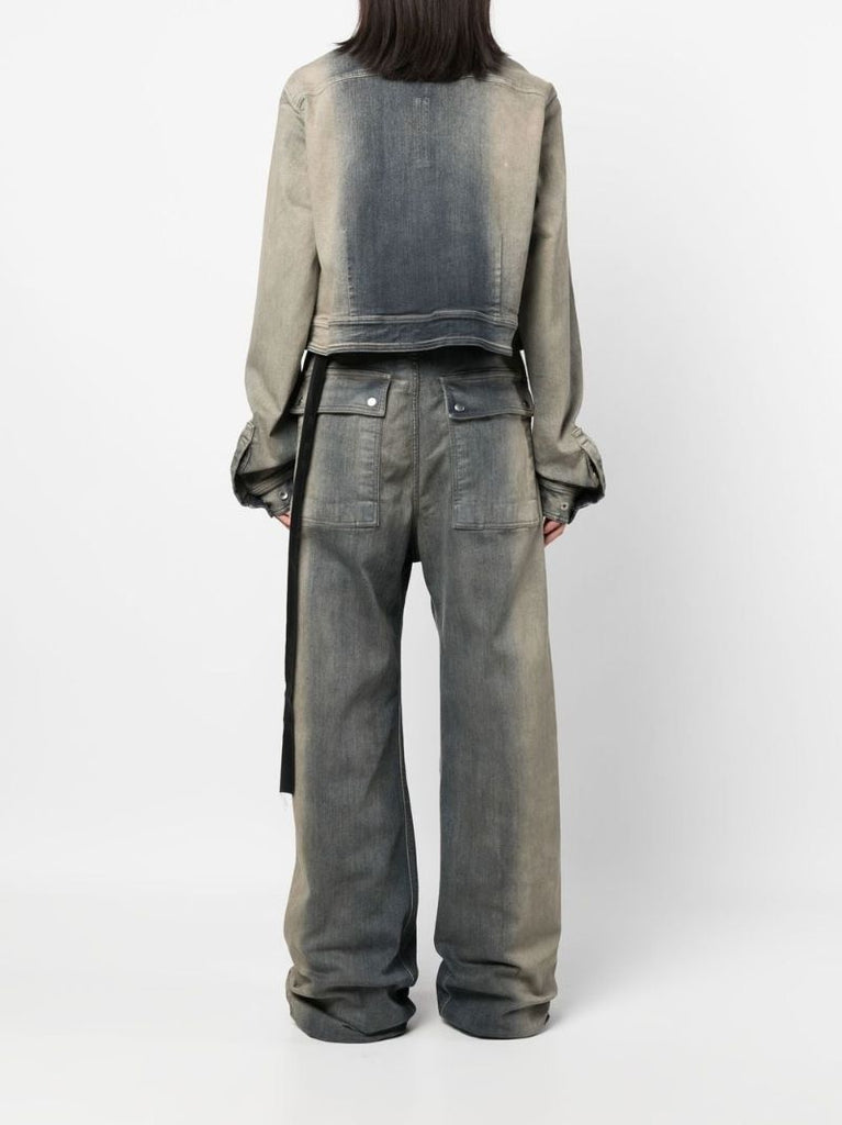Grey Cropped Denim Jacket