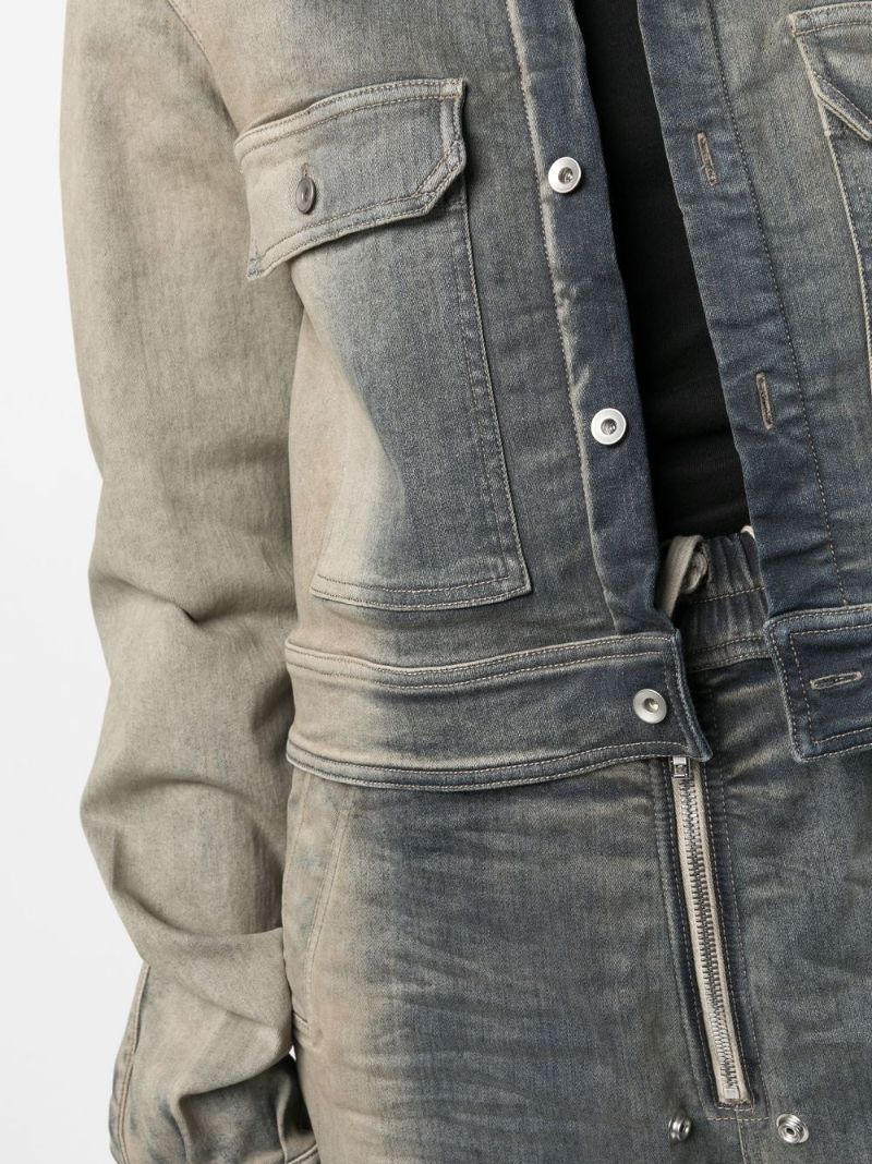 Grey Cropped Denim Jacket