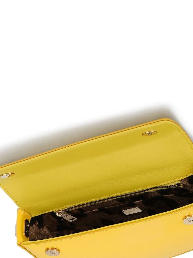 Yellow Bella Leather Crossbody Bag