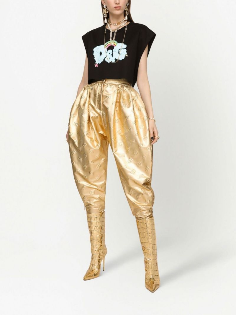 X Gianpiero DÃ¢â_x0082_¬â_x0084_¢alessandro Black Graphic Print Cropped Vest