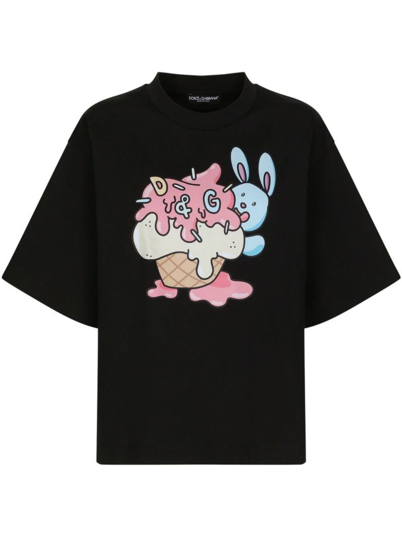 X Gianpiero D'alessandro Black Graphic Print T-shirt