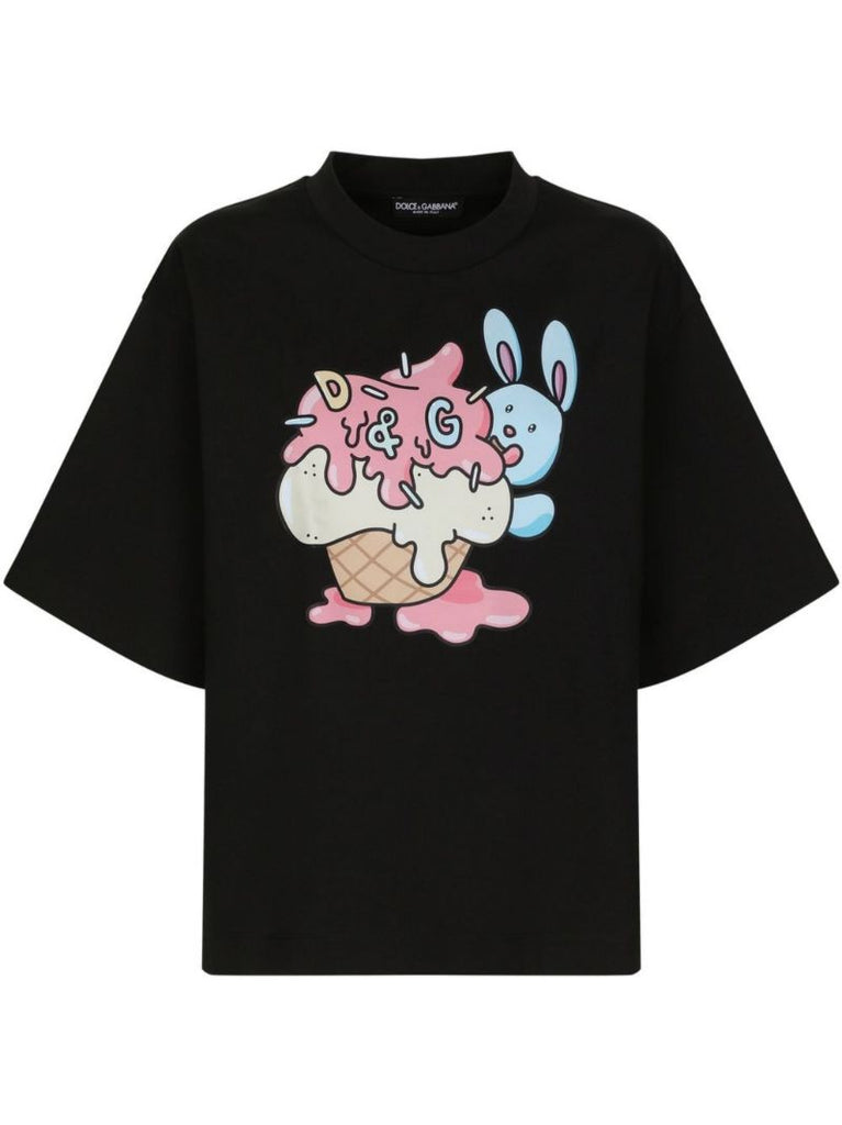 X Gianpiero D'alessandro Black Graphic Print T-shirt