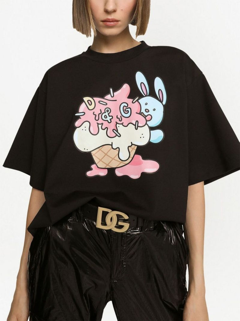 X Gianpiero D'alessandro Black Graphic Print T-shirt