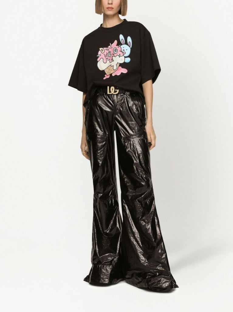 X Gianpiero D'alessandro Black Graphic Print T-shirt