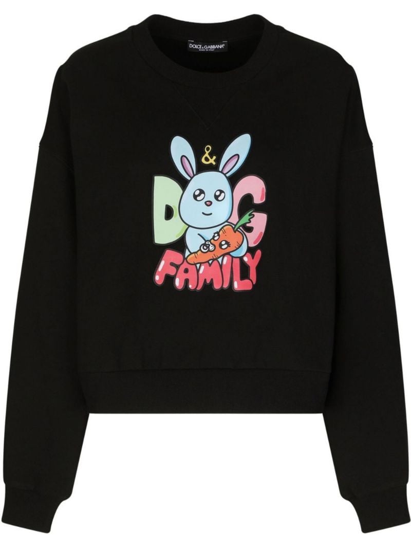 X Gianpiero D'alessandro Black Graphic Print Cropped Sweatshirt