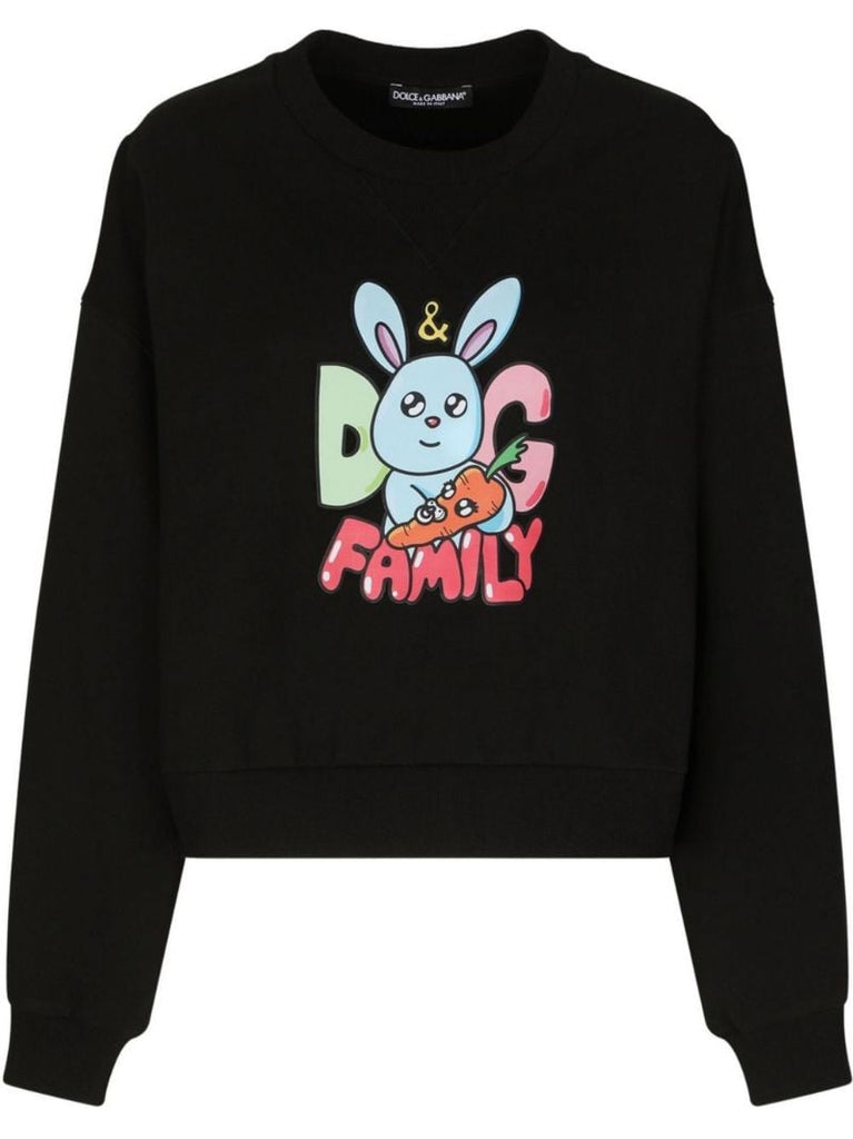 X Gianpiero D'alessandro Black Graphic Print Cropped Sweatshirt