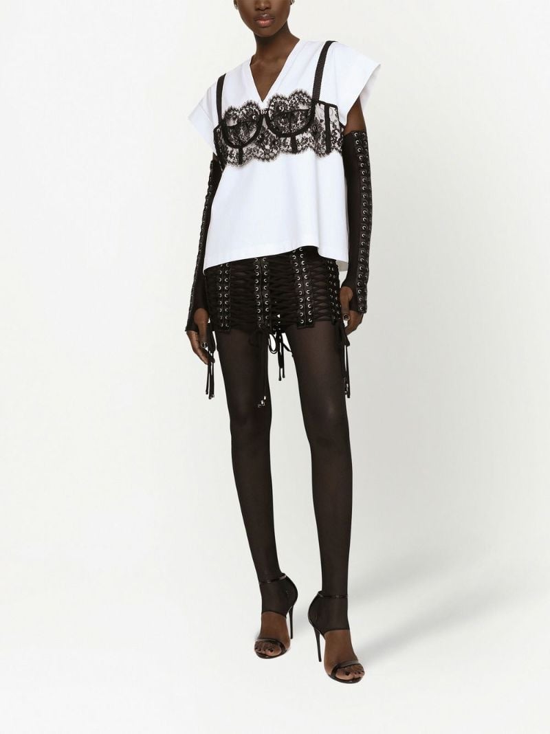 White Lace Overlay T-shirt