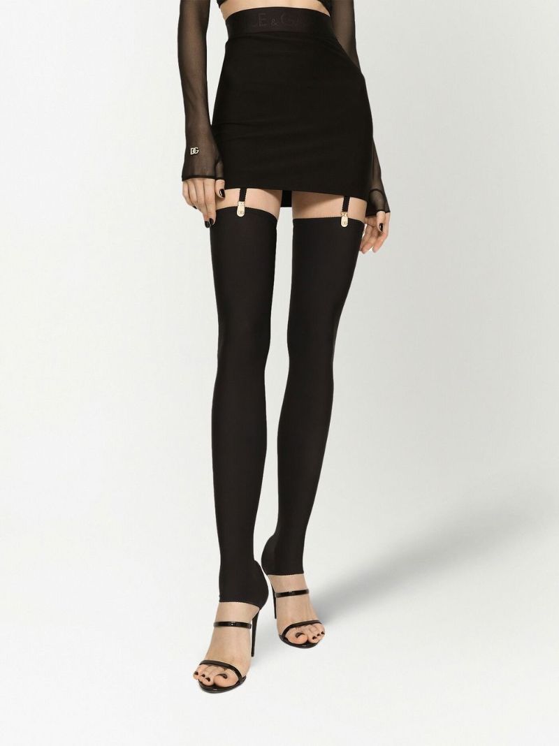 Black Logo Waistband Mini Skirt
