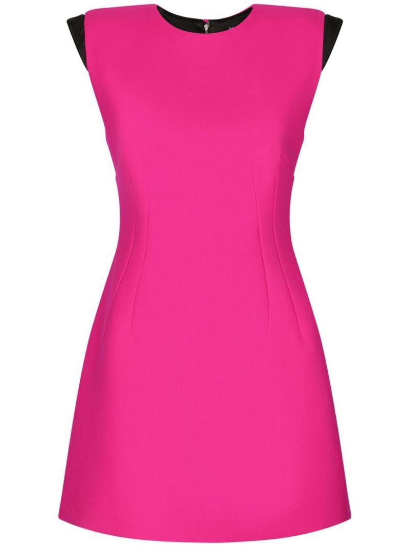Pink Sleeveless Wool Mini Dress