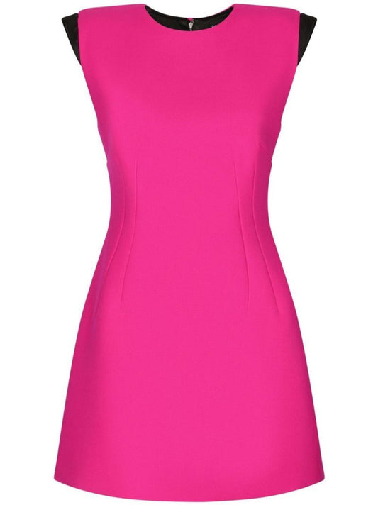 Pink Sleeveless Wool Mini Dress