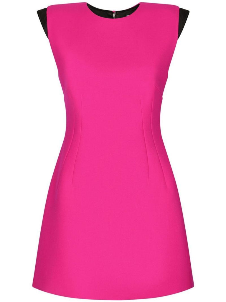 Pink Sleeveless Wool Mini Dress