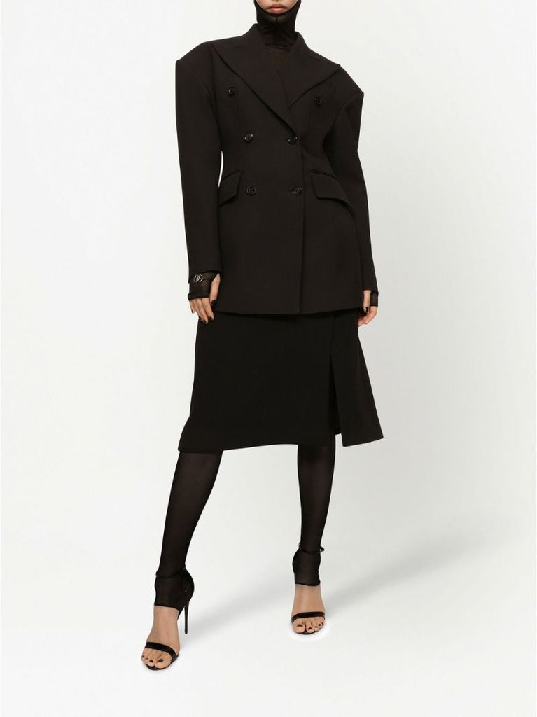 Black Double-breasted Tailored Jacket