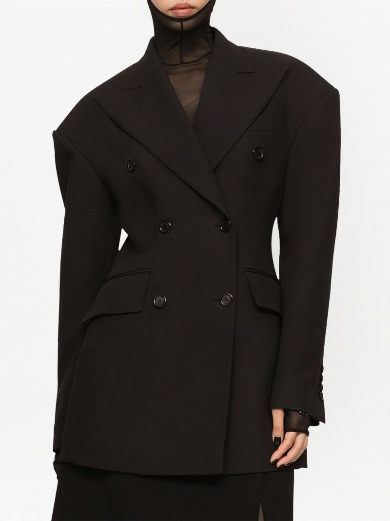 Black Double-breasted Tailored Jacket