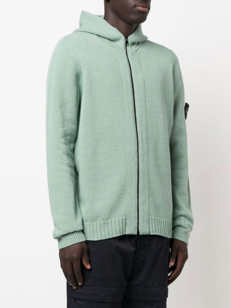 Green Hooded Knit Hoodie