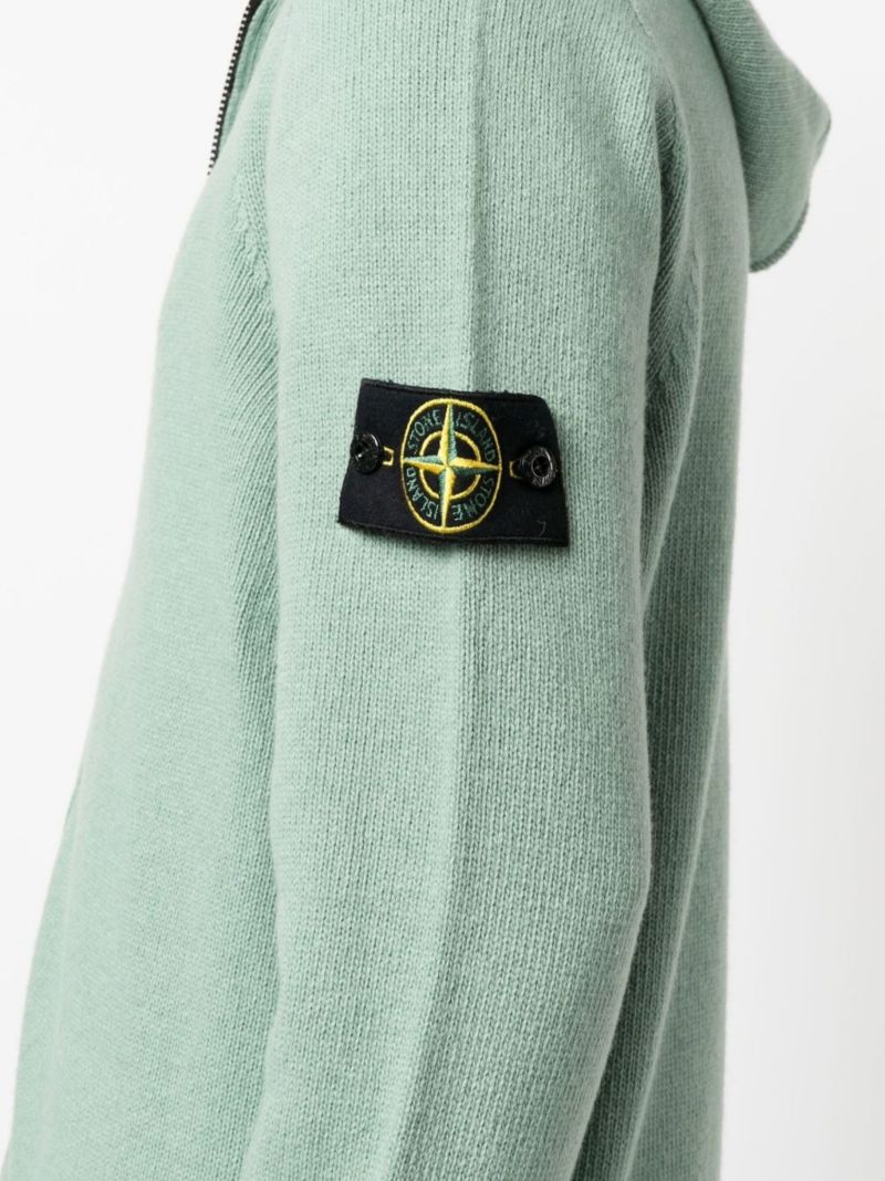 Green Hooded Knit Hoodie