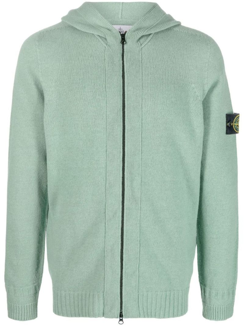 Green Hooded Knit Hoodie