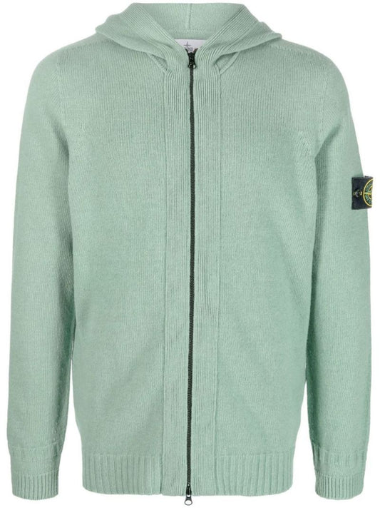 Green Hooded Knit Hoodie