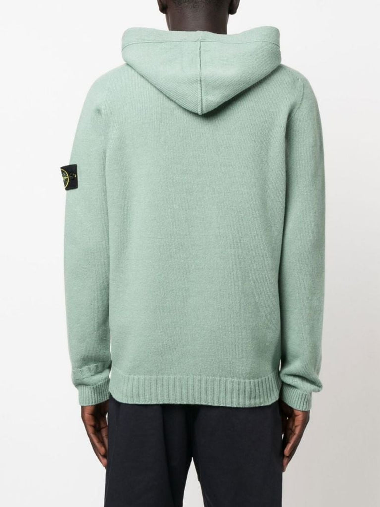 Green Hooded Knit Hoodie