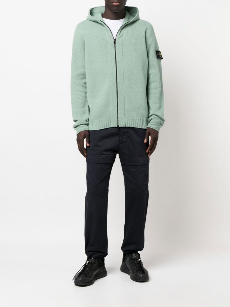 Green Hooded Knit Hoodie