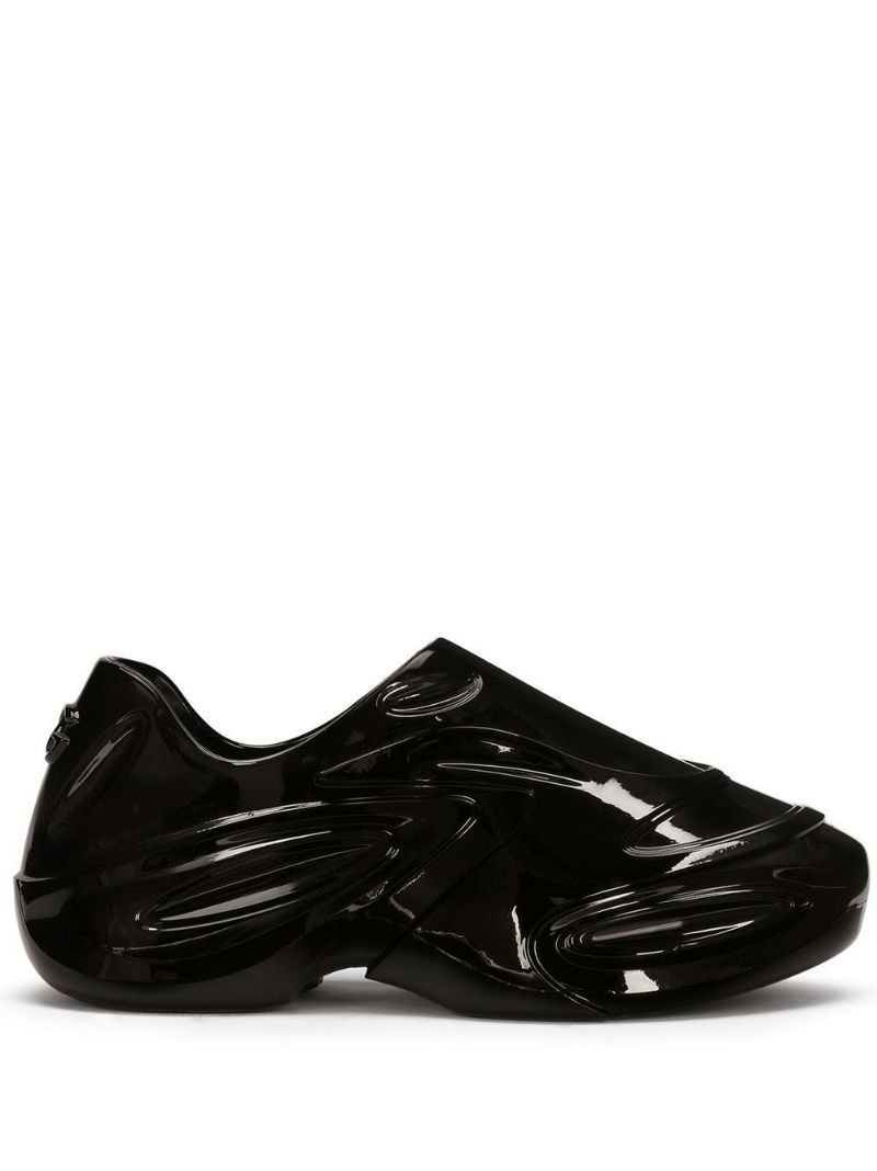 Black Toy Lacquered Vinyl Sneakers