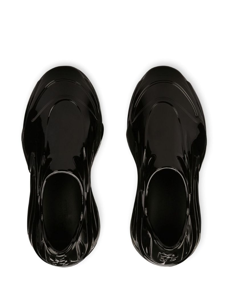 Black Toy Lacquered Vinyl Sneakers