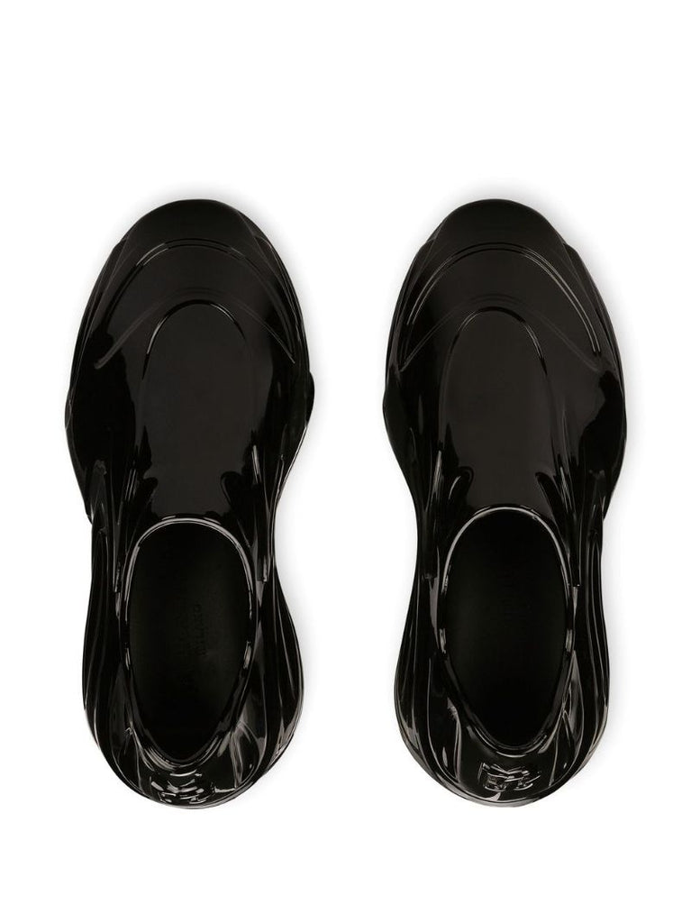 Black Toy Lacquered Vinyl Sneakers