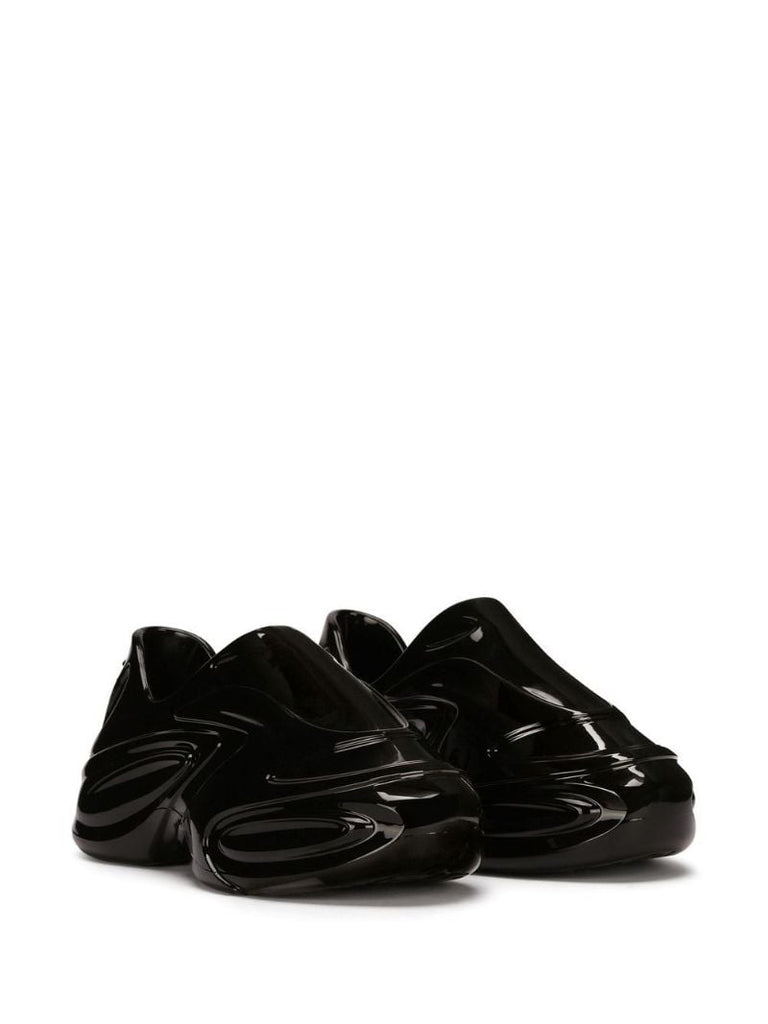 Black Toy Lacquered Vinyl Sneakers