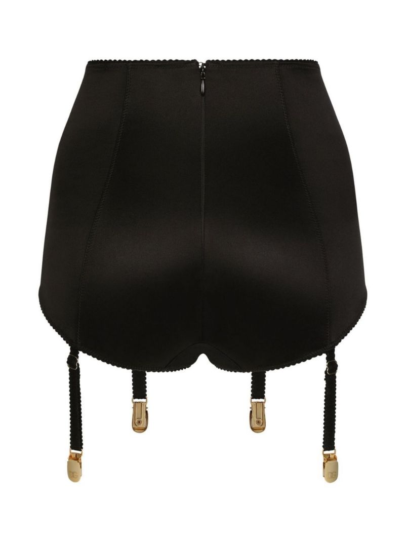 Black High-waisted Silk Briefs
