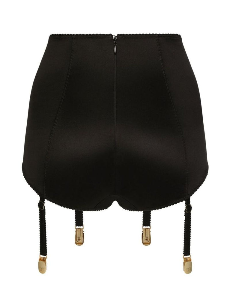 Black High-waisted Silk Briefs