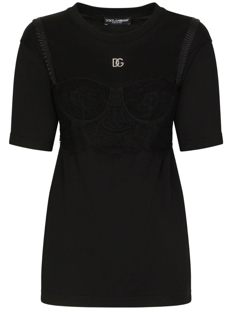 Black Lace Bralette T-shirt