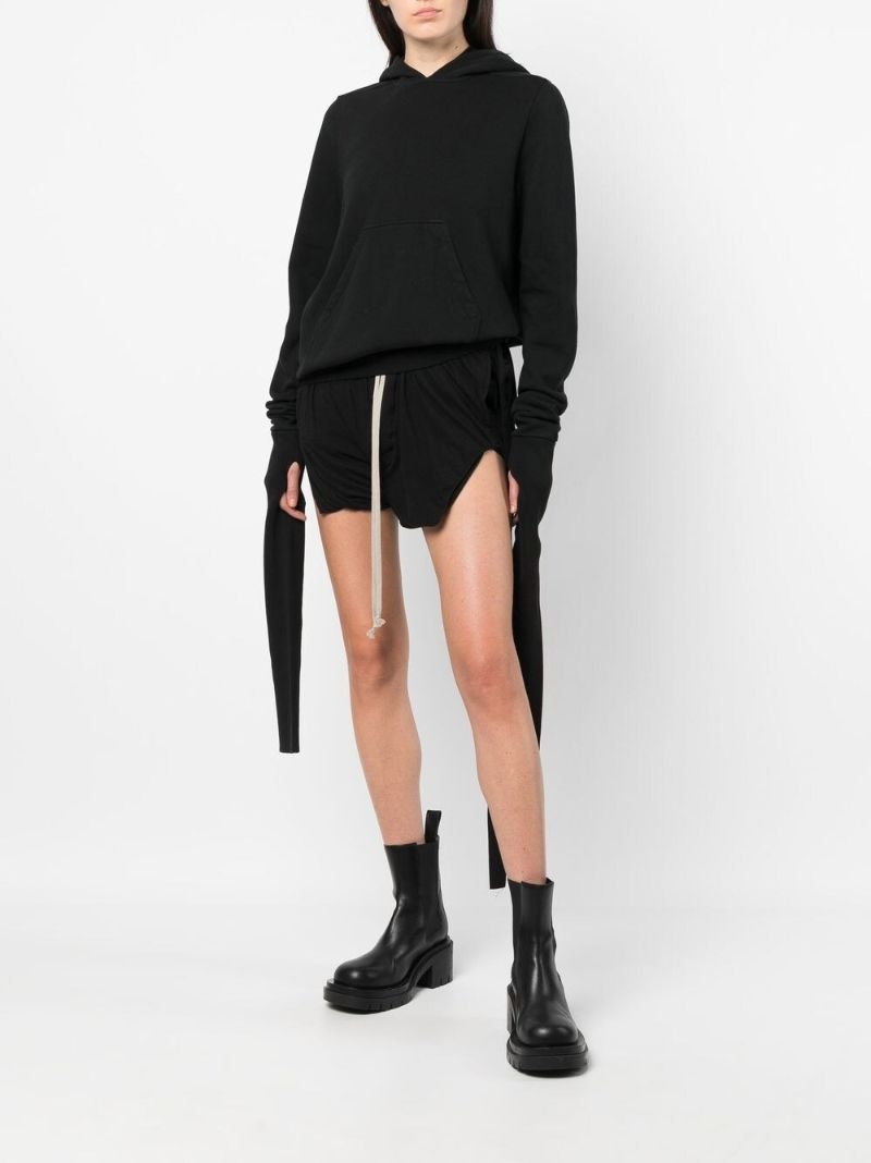 Black Phleg Cotton Drawstring Shorts