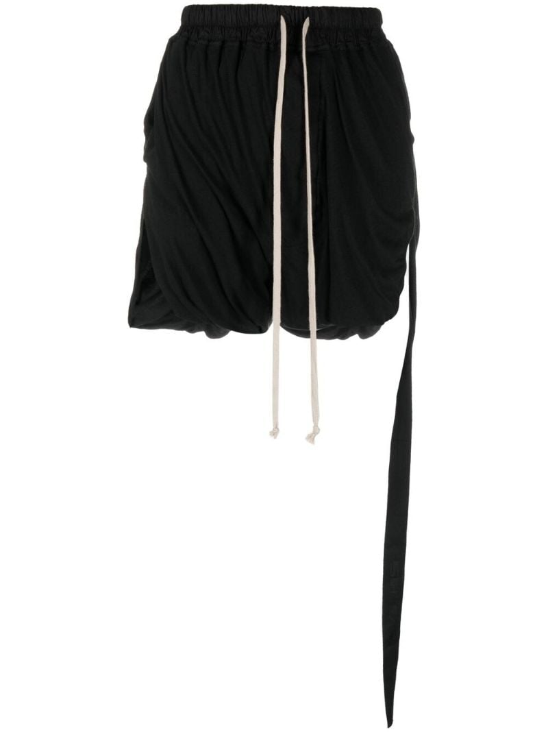 Black Phleg Cotton Drawstring Shorts